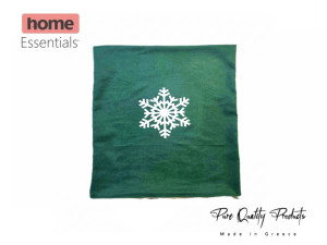 Pillowcase, made of velvety fabric, 45x45 - Snowflake - Cypress Green