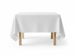 Tablecloth, made of reinforced polyester fabric 100x100  - White