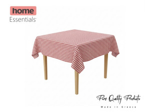 Tablecloth, with 2.5cm check, wrinkle-free, polyester fabric 140x140 - Red Tablecloth, with 2.5cm check, wrinkle-free, polyester fabric 140x140 - Red