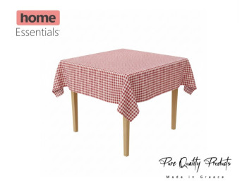 Tablecloth, with 2.5cm check, wrinkle-free, polyester fabric 140x140 - Red