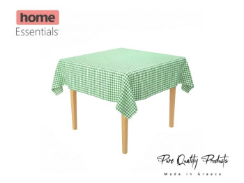 Tablecloth, with 2.5cm check, wrinkle-free, Green Tablecloth, with 2.5cm check, wrinkle-free, Green