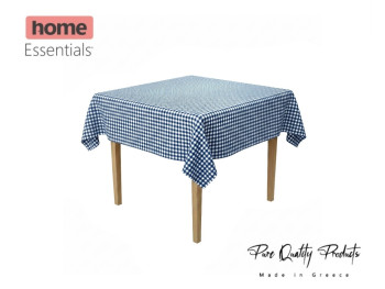 Tablecloth, with 2.5cm check, wrinkle-free, Blue