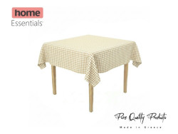 Tablecloth, with 2.5cm check, wrinkle-free, Beige