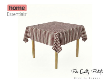 Tablecloth, with 2.5cm check, wrinkle-free, Brown
