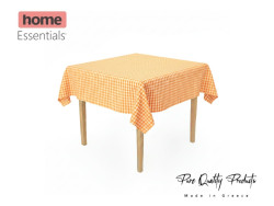 Tablecloth, with 2.5cm check, wrinkle-free, Orange