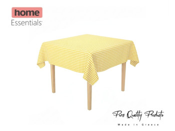 Tablecloth, with 2.5cm check, wrinkle-free, Yellow Tablecloth, with 2.5cm check, wrinkle-free, Yellow